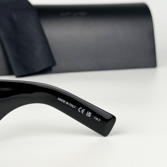 NEW Saint Laurent SL654 001 Black Dark Grey Rectangle Women Sunglasses - Picture 7 of 14